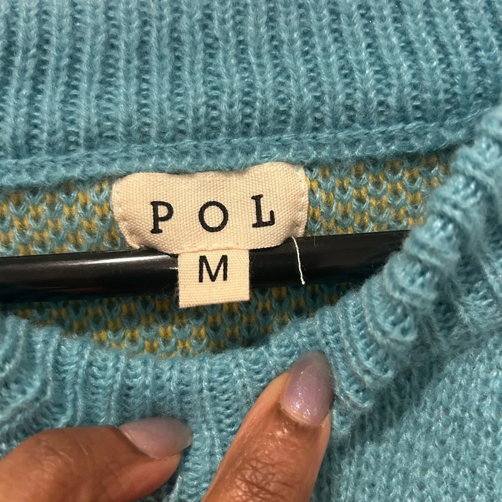 POL Teal Sweater with Yellow Bows - Picture 3 of 3